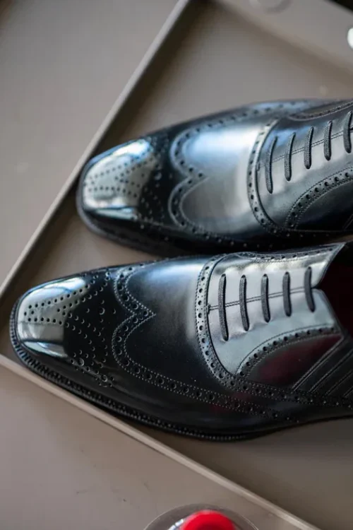 Black Leather Davos Opera Slip On Oxfords – Formal Shoes