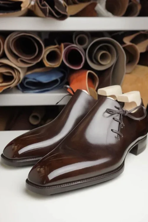 Brown Leather Camria Whole Cut Oxfords