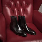 Black Leather Vasto Zipper Boots - Image 2